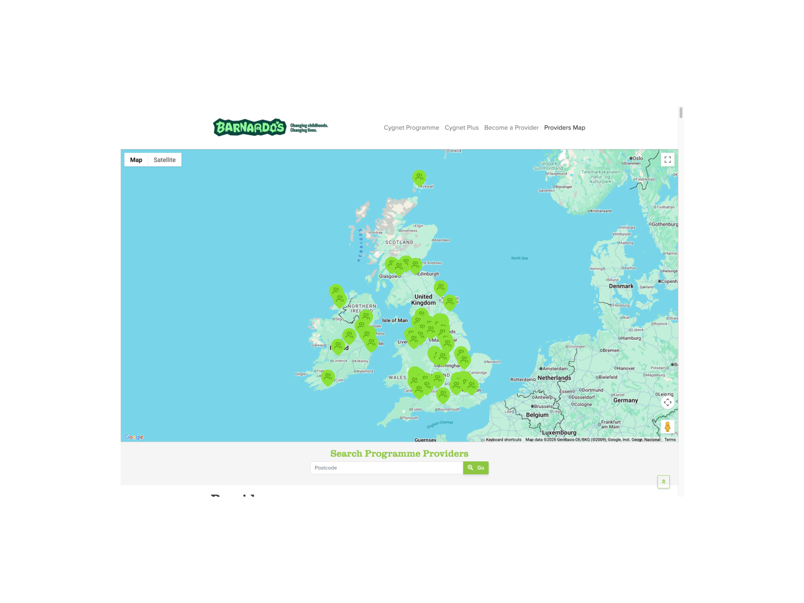 Provider map interface