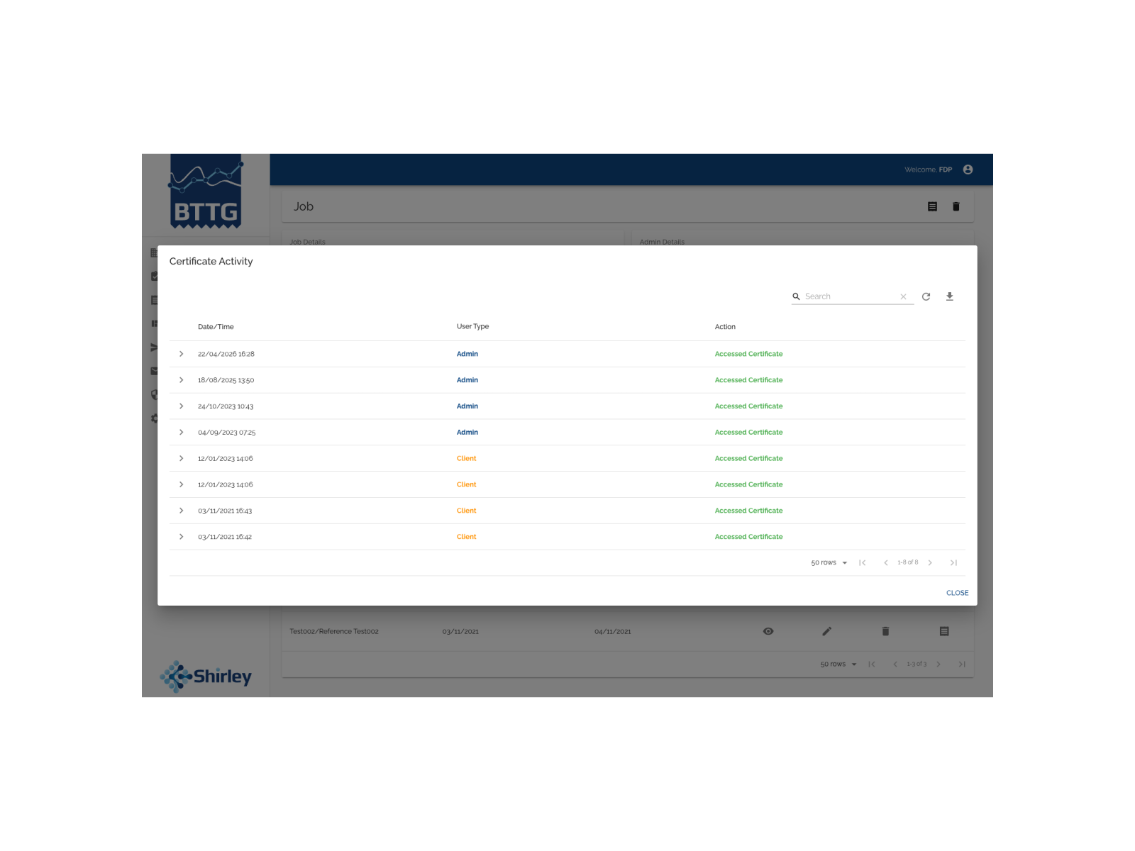 BTTG verification access screen